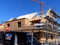 Doppelhaus - Satteldach - aus Holzrahmenbauweise / Aufbau-Montage