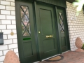 Meranti Holzhaustür mit zwei festen Seitenelementen