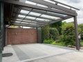 Aluminium-Terrassendach mit Glasschiebeöffnung